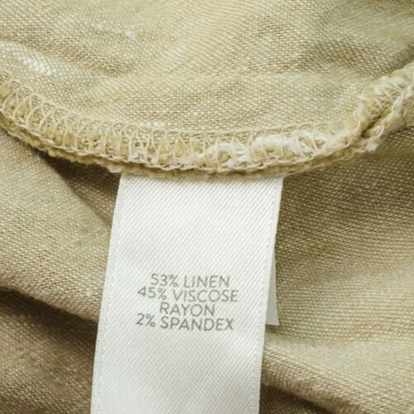 J. Jill Plus Size 2X Tan Linen Stretch Pull On Waist Crop Cropped Vacation Pants - Picture 5 of 8